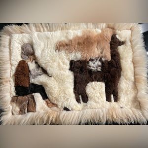 Vintage Alpaca Fur Hanging Wall Art